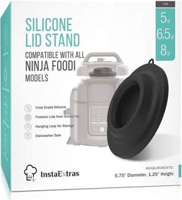 img 4 attached to 🔝 Lid Stand Compatible with Ninja Foodi - Space-Saving Accessories for Ninja Pressure Cooker Air Fryer 5 qt. Compact, 6.5 Qt, 8 Quart Deluxe XL - Silicone Lid Holder, Convenient Top Storage for Pressure Lid