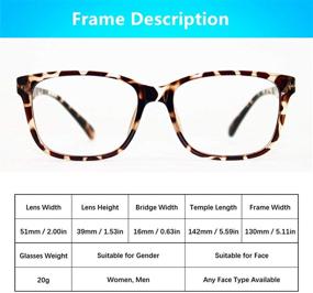 img 3 attached to 👓 Square Nerd Eyeglasses Frame: Blue Light Blocking Reading Glasses for Women Men with Magnification Range 0 to +6.00