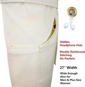 img 3 attached to 🎨 Durable Cross Back Artist Apron, Fasten/Quick Release Buckle + 6 Pockets + 2 Towel Loops - Adjustable M to XXL, 27"X31" - 100% Cotton Canvas