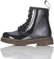 👟 черные детские кроссовки black brooklee от dr. martens логотип