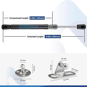 img 2 attached to ARANA 10-inch 45N/10LB Gas Struts Cabinet Toy Tool Box Lid Cover Lift Support (9.69" Extended, Suitable for 8-11 LBS Weight)
