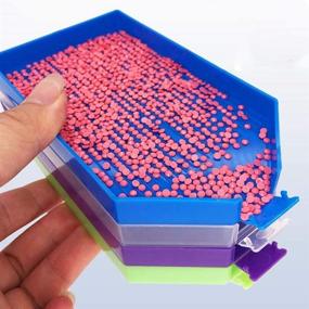 img 4 attached to 🔍 Qingsi Plastic Bead Sorting Trays: 12-Piece Set for Diamond Rhinestones & DIY Nail Art