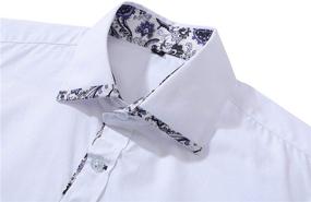 img 1 attached to 👔 Men's Collared Button-Down Sleeve Shirts by Jandukar Clothing