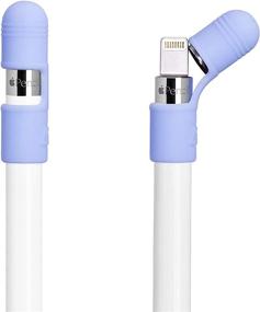 img 4 attached to 🍏 Apple Pencil Cap Saver Holder - Premium Silicone Construction (Set of 2, Lilac Color)