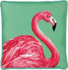 img 3 attached to Dimensions Needlecrafts Pink Flamingo Needlepoint