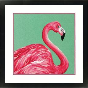 img 4 attached to Dimensions Needlecrafts Pink Flamingo Needlepoint