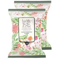 🌿 nicole miller tea tree and mint facial cleansing and makeup remover wipes - 2 packs, 30 count each logo