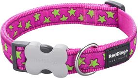 img 2 attached to 🌟 Hot Pink and Lime Green Star Print Dog Collar by Red Dingo