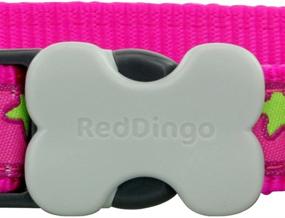 img 3 attached to 🌟 Hot Pink and Lime Green Star Print Dog Collar by Red Dingo