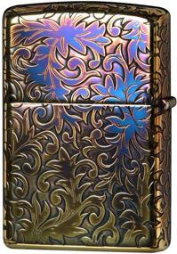 img 1 attached to 🔥 Zippo Classic Oxidized Gold Plating Arabesque Logo Oil Lighter with 5-Sides Etching - Limited Edition Japan