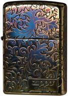 🔥 zippo classic oxidized gold plating arabesque logo oil lighter with 5-sides etching - limited edition japan logo
