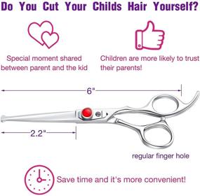 img 3 attached to 👧 6-Inch Hair Cutting Scissors with Rounded Safety Tips for Kids - Japanese Stainless Steel, Silver Finish - For Children, Baby, Toddler, Girls, Boys, Men, Women