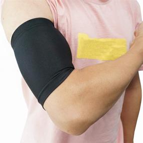 img 4 attached to 💪 Luwint Compression Upper Arm Sleeve - Biceps/ Triceps Tendon Brace Support for Workout, Cycling, Basketball, Volleyball - 1 Pair (L) - Improve Performance and Prevent Injuries