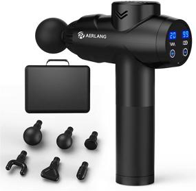 img 4 attached to AERLANG Massage Gun: Professional Deep Tissue Pain Relief for Athletes - 20 Speed, 6 Heads, Portable & Carrying Case