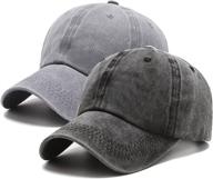 🧢 pffy 2 packs vintage distressed baseball cap for men and women - ideal dad golf hat logo