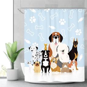 img 3 attached to 🐶 Colorful Cartoon Dog Shower Curtain - Perfect for Kids' Bathroom Décor!
