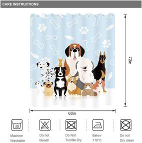 img 1 attached to 🐶 Colorful Cartoon Dog Shower Curtain - Perfect for Kids' Bathroom Décor!