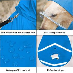 img 1 attached to 🐾 Enhanced Protection for Your Pooch: Hooded Poncho Dog Raincoat with Reflective Strip, Waterproof & Adjustable, Lightweight Design for All Seasons