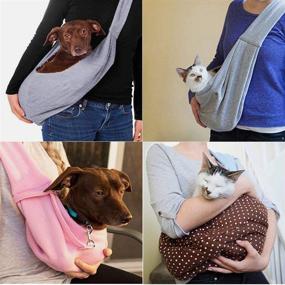 img 1 attached to Doublerichad Reversible Pet Dog Cat Sling Carrier: Comfortable 11 Pound Hand-Free Tote for Small Dogs and Cats - Ideal for Outdoor Activities