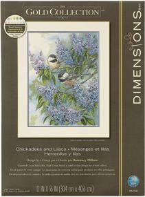 img 2 attached to 🌸 Dimensions 'Chickadees and Lilacs' Counted Cross Stitch Kit: Beautifully Detailed 14 Count Ivory Aida Fabric, 12" x 16" Size