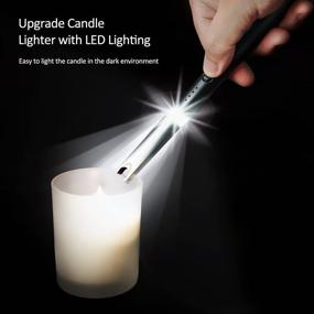 img 2 attached to GUANGJU Candle Lighter - Rechargeable USB Arc Lighter with LED Battery Display, Safety Switch & Windproof Flameless Ignition - Ideal for Candle Lighting, Home Kitchen and BBQ