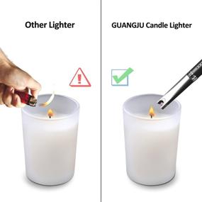 img 1 attached to GUANGJU Candle Lighter - Rechargeable USB Arc Lighter with LED Battery Display, Safety Switch & Windproof Flameless Ignition - Ideal for Candle Lighting, Home Kitchen and BBQ