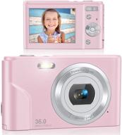 📷 lecran fhd 1080p digital camera with 36.0 mp and 16x zoom - portable mini camera for vlogging, students, teens, kids (pink) logo