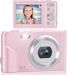 img 4 attached to 📷 Lecran FHD 1080P Digital Camera with 36.0 MP and 16X Zoom - Portable Mini Camera for Vlogging, Students, Teens, Kids (Pink)