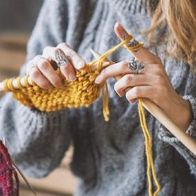 img 2 attached to 🔮 Entendy Fashion Vintage Punk Rings: Chinese Dragon Claw, Frog, Peacock, Octopus, Snake, and Skull Rings - Open Adjustable Knitting Loop Crochet Rings for Men and Women (15/20PCS)