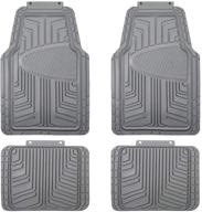 🚗 amazon basics premium rubber floor mat set for cars, suvs, and trucks: all-weather protection, grey logo