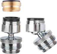 💧 swivel aerator faucet adapter kit for garden hose - multi-thread male to male & female to male connector - chrome finished logo