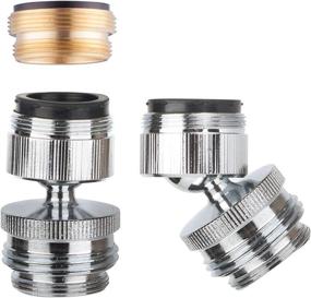 img 4 attached to 💧 Swivel Aerator Faucet Adapter Kit for Garden Hose - Multi-Thread Male to Male & Female to Male Connector - Chrome Finished