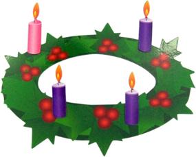 img 1 attached to 🕯️ 7 Inch Flexible Magnet Set: Advent Wreath with Pink and Purple Candles