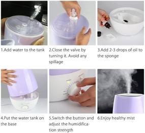 img 2 attached to 💧 1byone 6L Cool Mist Air Ultrasonic Humidifier for Bedroom with Essential Oils Diffuser, Night Light, Auto Shut-off - Ideal for Plants, Baby Kids - Easy to Clean & Ultra Quiet (Blue)