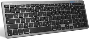 img 4 attached to Ultra-Thin Wireless Bluetooth Keyboard with Numeric Keypad - Multi-Device, Rechargeable, Gray