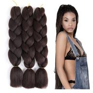 🔥 sucoo high temperature fiber kanekalon jumbo braiding hair extensions for crochet twist braids - dark brown, 24inch, 3pcs/lot + small free gifts logo