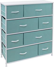 img 4 attached to Sorbus 8-Drawer Dresser - Aqua Bedside Furniture & Night Stand End Table for Home, Bedroom Accessories, Office, College Dorm - Steel Frame, Wood Top