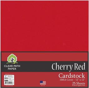 img 3 attached to 🍒 Vibrant Cherry Red 12x12 Cardstock - 100lb Cover | 25 Sheets by Clear Path Paper
