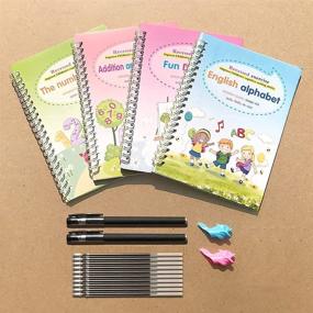 img 4 attached to 📚 Enhanced Magic Practice Copybook for Kids: Reusable Writing Book for Kids Age 3-8, Calligraphy Set with Pens - 4 Books Included