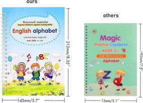 img 3 attached to 📚 Enhanced Magic Practice Copybook for Kids: Reusable Writing Book for Kids Age 3-8, Calligraphy Set with Pens - 4 Books Included