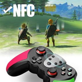 img 2 attached to 🎮 TERIOS Wireless Controller for Switch, Switch Lite – Premium Video Game Joypad – 3 Turbo Speed Levels – NFC Technology (Pink/Green)