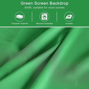 img 1 attached to CMICHO Green Screen Backdrop Kit - Green Background Stand Support with 6x9Ft Polyester Photo Background and 3 Spring Clamps for TV, Photo, Video, and Studio Photography