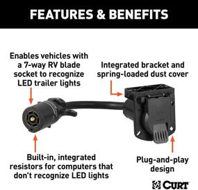 img 2 attached to Адаптер специального колодца Curt 57003 для трейлера с семью проводами и совместимым с LED освещением для стороны автомобиля.