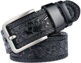 img 4 attached to 👔 CARANFIER Men's Classic Leather Dress Belt - Essential Men's Accessory