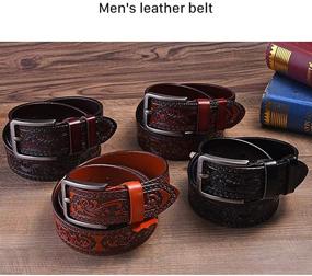 img 1 attached to 👔 CARANFIER Men's Classic Leather Dress Belt - Essential Men's Accessory