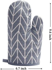 img 1 attached to 🧤 Premium Grey 4-Piece Set: BBQ Gloves, Oven Mitts, and Pot Holders - Silicone Non-Slip Cooking Gloves with Recycled Cotton Infill for Baking, Grilling, and Cooking