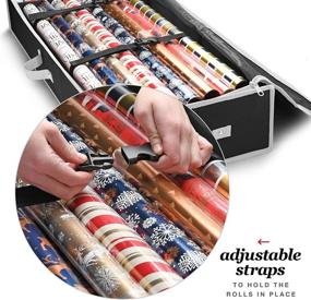 img 3 attached to 🎁 Efficient Gift Wrap Organizer: Christmas Wrapping Paper Storage Bag for 24 Rolls, Convenient Underbed Storage with Pockets for Xmas Accessories - Large Capacity Storage Box for Holiday Decorations