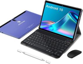 img 4 attached to 📱 High-Performance 2-in-1 Tablet: Android 9.0, 10-Inch Display, Keyboard, 128GB Storage, 4GB RAM, Dual 4G, WiFi, GPS, Long Battery Life, 8MP Camera – Google GMS Certified (Blue)