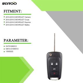 img 3 attached to 🔑 SCITOO 4-Button Keyless Entry Remote Key Fob Replacement for Chevy Malibu Camaro Cruze Equinox OHT01060512 - 1PC