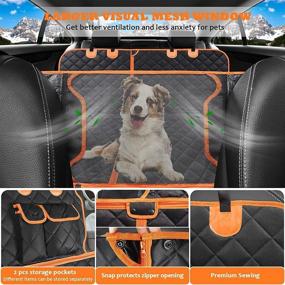 img 3 attached to WOWBABEPETS 5-in-1 Convertible Dog Car Seat Cover for Back Seat - Multipurpose Scratchproof Dog Car Hammock with Mesh Window - Waterproof & Durable Non-Slip Protection for Cars, Trucks, SUVs...